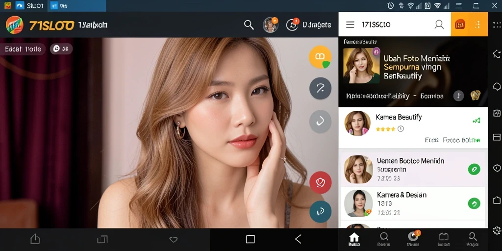 Antarmuka intuitif Kamera Beautify dalam aplikasi 171SLOT.