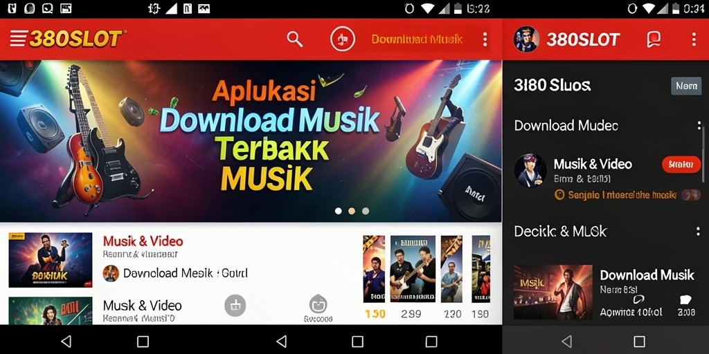 Antarmuka aplikasi 380SLOT yang intuitif dan menarik untuk Download Musik.