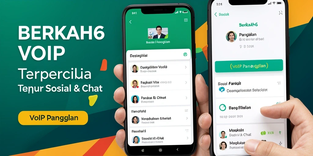 Tampilan antarmuka aplikasi VoIP Panggilan BERKAH6 yang modern dan intuitif.