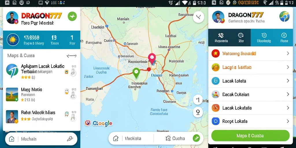 Tampilan antarmuka DRAGON777 untuk lacak lokasi dengan fitur cuaca.