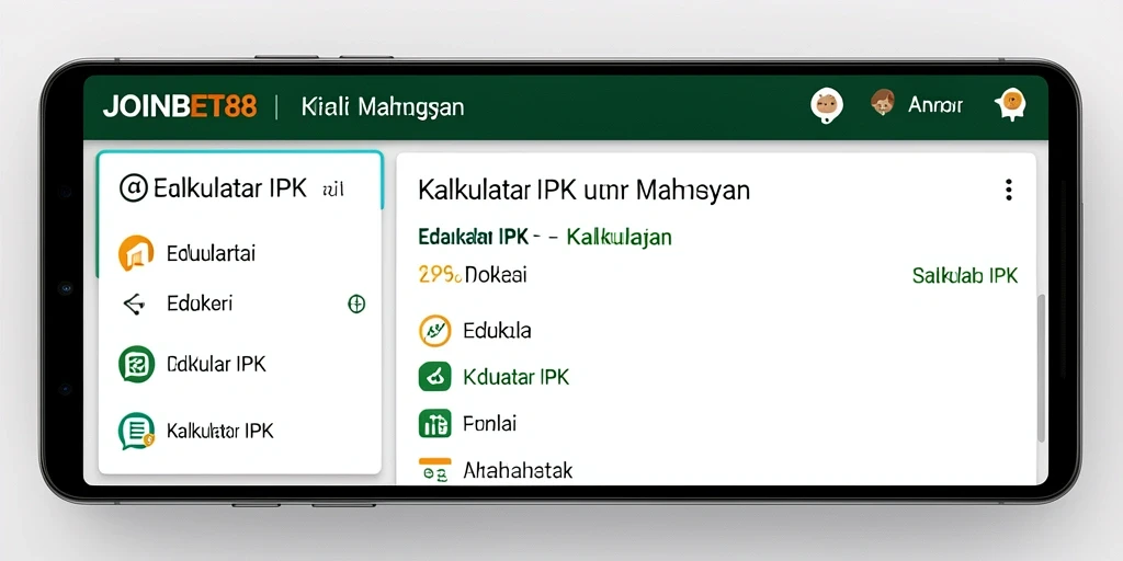 Tampilan antarmuka JOINBET88 dengan fungsi Kalkulator IPK yang intuitif.