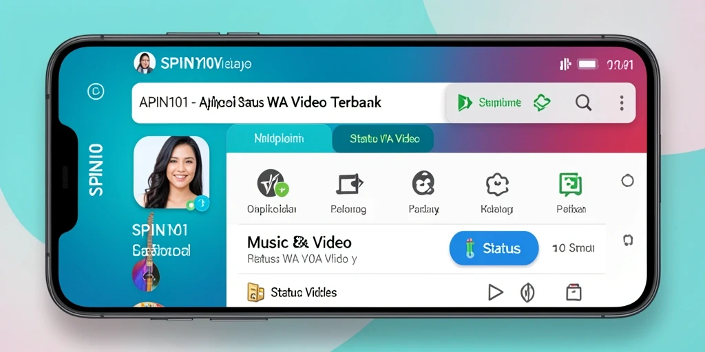 Tampilan antarmuka SPIN101 yang sederhana dan menarik untuk status WA.